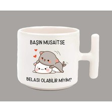 Başın Müsaitse Belası Olabilir Miyim? Espirili T Kulp Latte Kupa Bardak