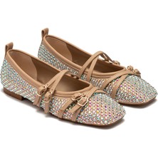 Kadın Taşlı  Bantlı Babet Ayakkabı 2215