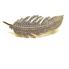 Oya Silver Altın Kaplama Gümüş Tüy Broş