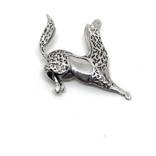 Oya Silver Desenli Gümüş At Broş 3X5CM