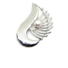 Oya Silver Incili Gümüş Broş