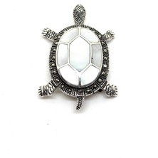 Oya Silver Markazit Çevrili Gümüş Kamplumbağa Broş
