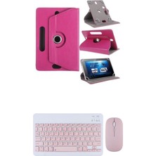 Tcl Tab 10L Gen 4 10.1'' Kılıf Uyumlu Standlı Kablosuz Bluetooth Klavye Mouse Set