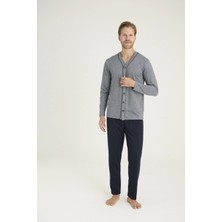 Kocabey 9225 Erkek V.yaka Boydan Düğmeli Pijama Takım
