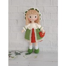 Yeşil Yaban Gülü Bebek Amigurumi Organik Oyuncak