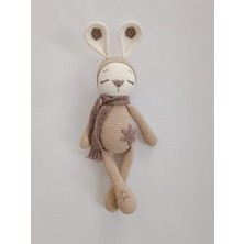 Sütlü Kahve Uykucu Tavşan Uyku Arkadaşı Amigurumi Organik Oyuncak