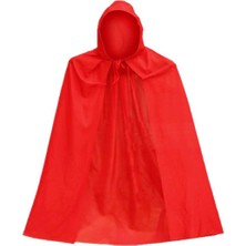 Parti Cadılar Bayramı Halloween Kapişonlu Kırmızı Pelerin 90 cm