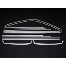 Vw Volkswagen Transporter T6 Uyumlu Uzun Şasi Cam Çerçevesi 14 Parça 2015 ve Sonrası Paslanmaz Krom