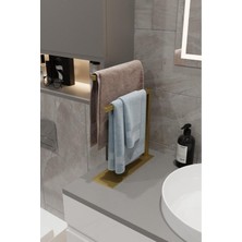 Modern Metal Havlu Askısı Tezgah Üstü Havlu Asacağı Minimalist Ikili Havluluk Banyo Toparlayıcı