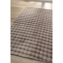 Kahverengi Yumuşak Bubble Kaymaz Özel Taban Peluş Halı Yolluk