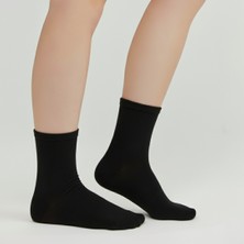 Farve Kadın Siyah Dikişsiz Burunlu Pamuklu Tenis Çorap Soket Boy