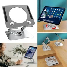 360 Derece Dönebilen Yükseltilmiş Masaüstü Ayarlanabilir  Metal Tablet Standı (5047)