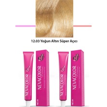 2 Li Set Premium 12.03 Yoğun Altın Süper Açıcı - Kalıcı Krem Saç Boyası 2 x 50 G Tüp