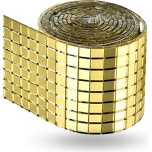 Büro Ev Ofis Etkinik Dekoru Için 30X30CM Yapışkanlı Kare Gold Cam Mozaik Fayans Aynalı Dekor Panel