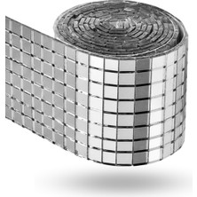 Büro Ev Ofis Etkinik Dekoru Için 30X30CM Yapışkanlı Kare Silver Cam Mozaik Fayans Aynalı Dekor Panel