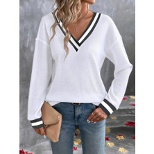 Tiana Kadın Uzun Kollu V Yakalı Waffle Bluz