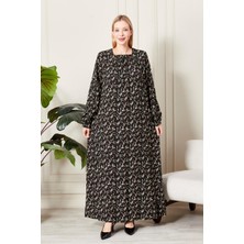 Kadın Büyük Beden Kare Yaka Çıtır Elbise