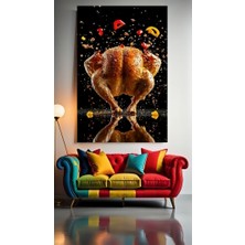 Özkacar Group Kızarmış Tavuk V2 Ev Duvar Salon Güzellik Salonu Ofis Dükkan Dekarasyon Kanvas Tablo