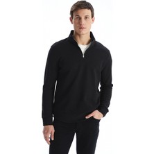 Lcwaıkıkı Classic Siyah Dik Yaka Erkek Sweatshirt