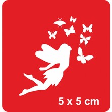 Melek Kelebek Peri Kızı  Tattoo Geçici Dövme Şablonları Kına Kalıpları