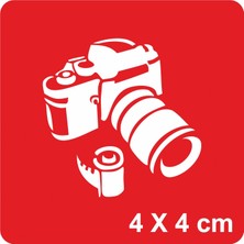 Fotoğraf Makinası Tattoo Geçici Dövme Şablonları Kına Kalıpları