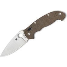 Spyderco Manix 2 Xl Brown Canvas Micarta Cpm Cruewear Plainedge Çakı