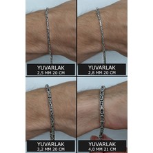 925 Ayar Gümüş Erkek Kral Zincir Bileklik Yuvarlak Model Erkeğe Hediye MSB11