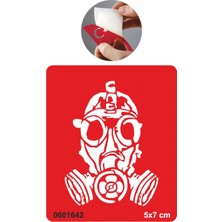 Nükleer Maske Şablonu Geçici Dövme Deseni Tattoo Geçici Dövme Şablonları Kına Kalıpları