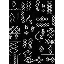 Bazaar Forum Dijital Baskı Pamuk Dokuma Taban İskandinav Desen Salon Halısı-Mutfak Halısı-Koridor Halısı