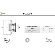 Valeo 502035 - Arka Tekerlek Poryası Fıat Egea 16 Abs Li 62×30X117 5 Bijon