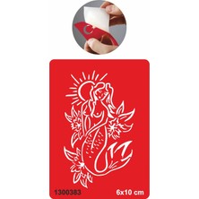 Güneşlenen Deniz Kızı  Tattoo Geçici Dövme Şablonları Kına Kalıpları
