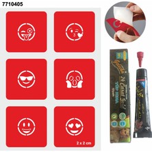 Sevimli Emojiler Hint Kınası ile Geçici Dövme Yapma Seti