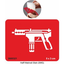 Makineli Tüfek Silah  Tattoo Geçici Dövme Şablonları Kına Kalıpları