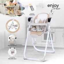 Huggy Enjoy Katlanabilir Mama Sandalyesi & Kumandalı Otomatik Bebek Salıncağı Bej