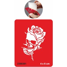 Kara Güllü Iskelet Tattoo Geçici Dövme Şablonları Kına Kalıpları