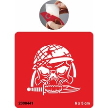 Komando Kuru Kafa Tattoo Geçici Dövme Şablonları Kına Kalıpları