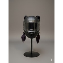 Gaia Ride Motopony Kadın 3m Ikili Örme Kask Saç Aksesuarı Küllü Mor