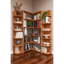 Asra Trend Modern Dönebilen Ayarlanabilir Raflı Ev Ofis Kitaplık %100 MDF Dekoratif Kütüphane Kitaplık DK01