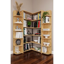Asra Trend Modern Dönebilen Ayarlanabilir Raflı Ev Ofis Kitaplık %100 MDF Dekoratif Kütüphane Kitaplık DK01