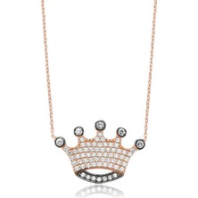 925 Ayar Gümüş Kraliçe Tacı Kadın Gümüş Kolye