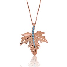 925 Ayar Gümüş Çınar Yaprağı Kadın Gümüş Kolye