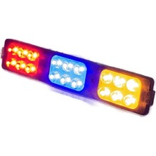Polis çakar IP65 2835SMD Kırmızı Mavi Sarı Flaş Strobe Işıklar Aydınlatma oto araba motor 200LM LED DC 12V 9W 18 Göz Led 3 Renk 150x26MM