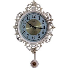 Sarkaçlı Duvar Saati Ferforje Desenli Hediyelik Duvar Saati