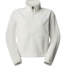 The North Face W Glacier Fleece 1/2 Zip Short Jacket Kadın Outdoor Çeyrek Fermuarlı Polar Üst NF0A8D2CQLI1 Beyaz