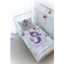 Organik Baskılı Montessori (100X200) Yorgan Seti - For Baby Serisi - Mor Deniz Kızı