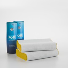 FOM 2'li Flex Tam Ortopedik Visco Konforlu Uyku Yastık Kampanyası, Ortopedik, 60 X 40 X 14/11, Sarı