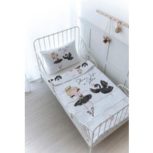Organik Baskılı Montessori (100X200) Yorgan Seti - For Baby Serisi - Siyah Tütülü Balerin ve Kuğu