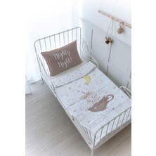 Organik Baskılı Montessori (100X200) Yorgan Seti - Pure Baby Serisi - Bir Fincanda Tavşan