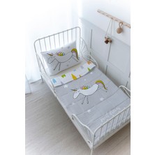 Organik Baskılı Montessori (100X200) Yorgan Seti - Pure Baby Serisi - Doodle Unicorn