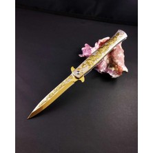 Alsepeteavm Gold Gül Desenli Kamp Çakısı